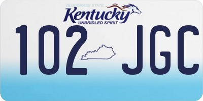 KY license plate 102JGC