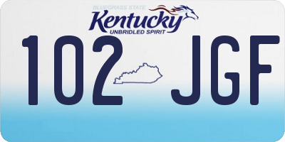 KY license plate 102JGF