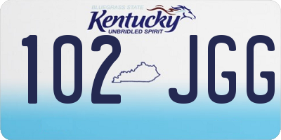 KY license plate 102JGG
