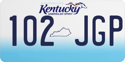 KY license plate 102JGP