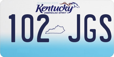 KY license plate 102JGS
