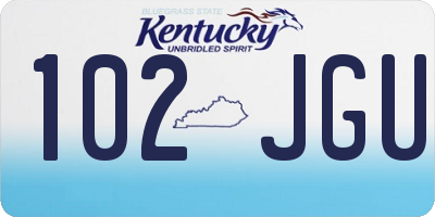 KY license plate 102JGU
