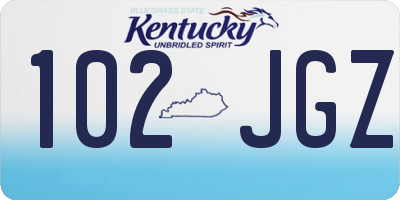 KY license plate 102JGZ