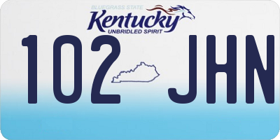 KY license plate 102JHN