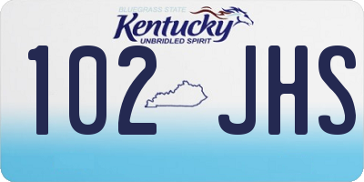 KY license plate 102JHS