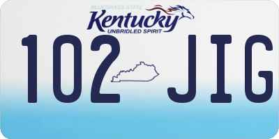 KY license plate 102JIG