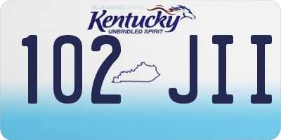 KY license plate 102JII