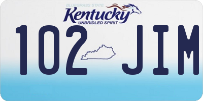 KY license plate 102JIM