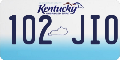KY license plate 102JIO