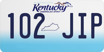 KY license plate 102JIP