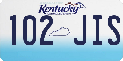 KY license plate 102JIS