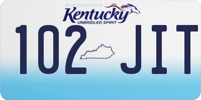 KY license plate 102JIT