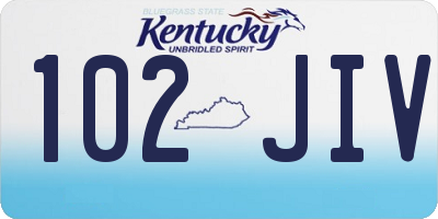 KY license plate 102JIV