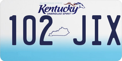 KY license plate 102JIX