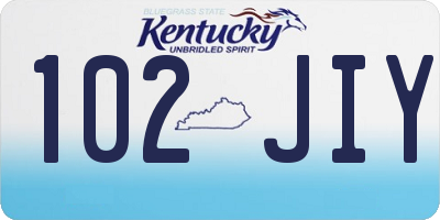 KY license plate 102JIY