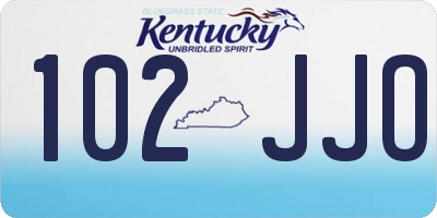 KY license plate 102JJO