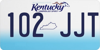 KY license plate 102JJT