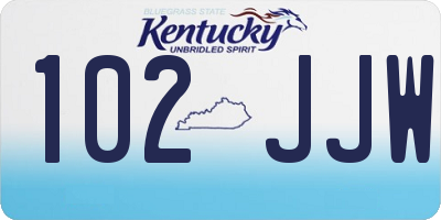 KY license plate 102JJW