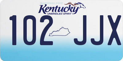 KY license plate 102JJX