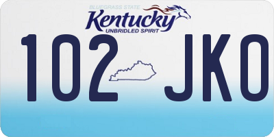 KY license plate 102JKO