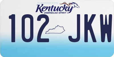 KY license plate 102JKW
