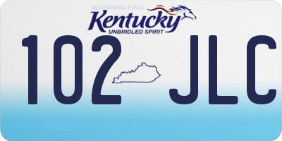 KY license plate 102JLC