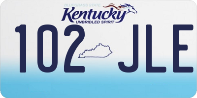 KY license plate 102JLE