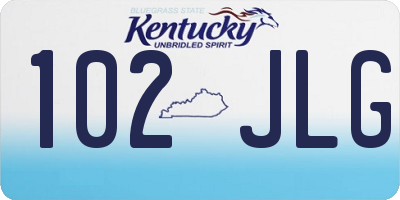 KY license plate 102JLG