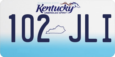 KY license plate 102JLI