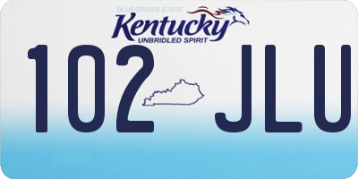 KY license plate 102JLU