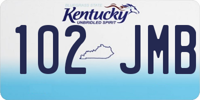 KY license plate 102JMB