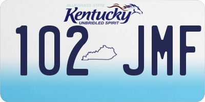 KY license plate 102JMF