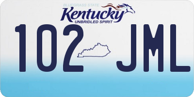 KY license plate 102JML