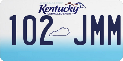 KY license plate 102JMM