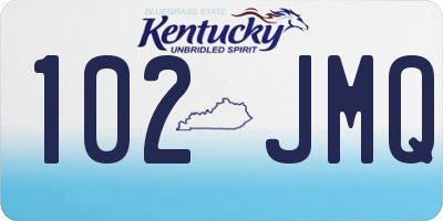 KY license plate 102JMQ