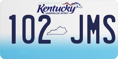 KY license plate 102JMS
