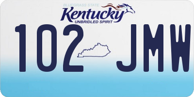 KY license plate 102JMW