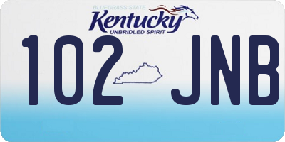 KY license plate 102JNB