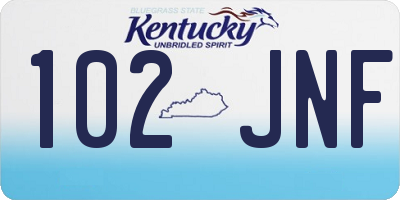 KY license plate 102JNF