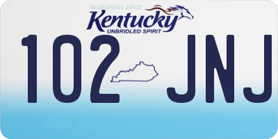 KY license plate 102JNJ