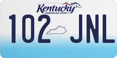 KY license plate 102JNL