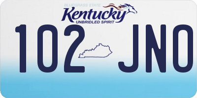 KY license plate 102JNO