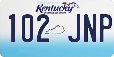 KY license plate 102JNP