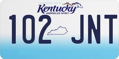 KY license plate 102JNT