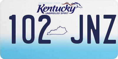 KY license plate 102JNZ