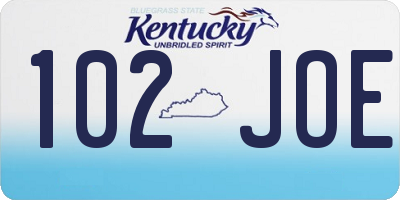 KY license plate 102JOE