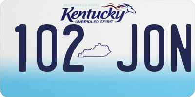 KY license plate 102JON