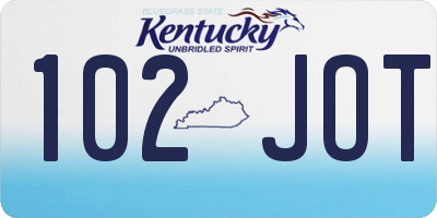 KY license plate 102JOT