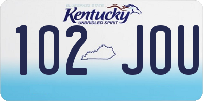 KY license plate 102JOU