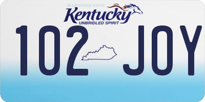 KY license plate 102JOY